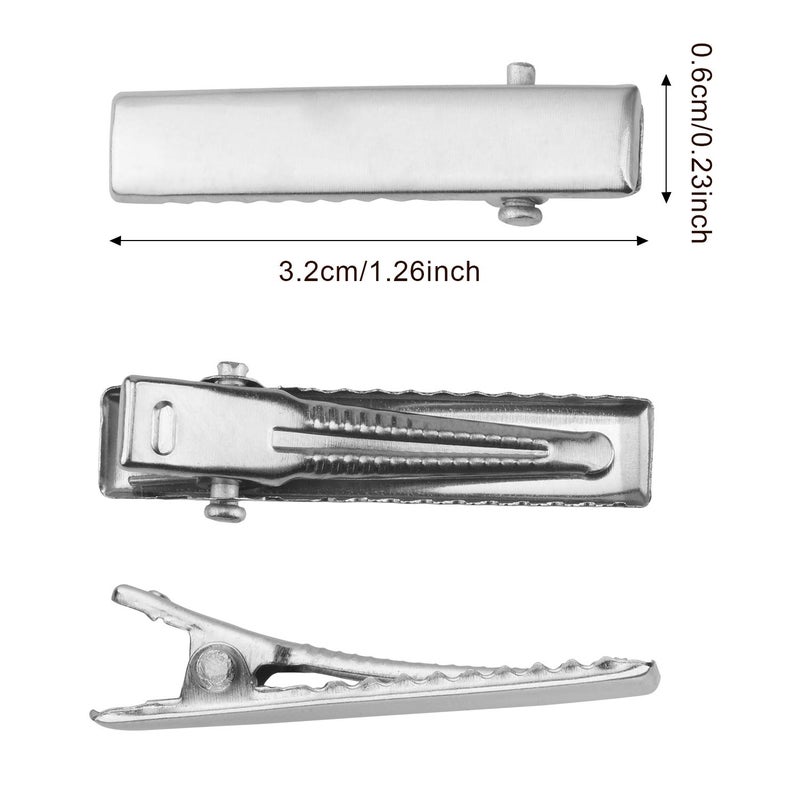Hotop 200 Pieces Alligator Metal Hair Clips, Duck Bill Hair Clips for Bow Making, Flat Top Single Prong Hairpins Metal Hairclip for Styling DIY Craft Accessories(1.26 Inch) - Image 4