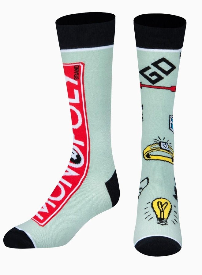 Odd Sox جوارب Odd Sox - جوارب طويلة بتصميم لعبة مونوبولي - جوارب مميزة بشعار مقسم وطبعة أيقونة - مزيج من القطن - مقاس كبير للرجال 8-12، وللنساء 9.5-13.5 - Image 2