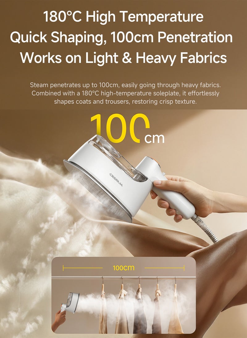 Deerma GT01 Portable Handheld Garment Steamer | 1200W Fast Heat | Foldable Travel Steam Iron for Clothes | Wrinkle Remover & Sterilizer 110 ml 600 W GT01 white - Image 4
