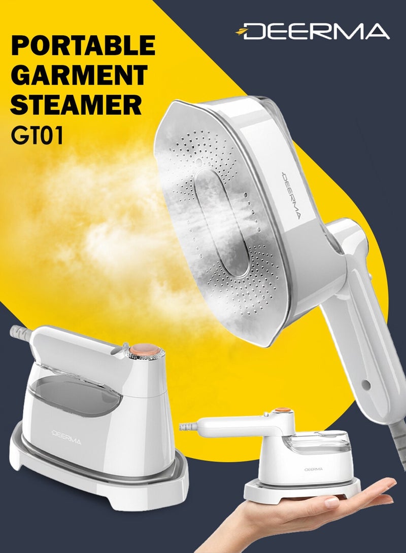 Deerma GT01 Portable Handheld Garment Steamer | 1200W Fast Heat | Foldable Travel Steam Iron for Clothes | Wrinkle Remover & Sterilizer 110 ml 600 W GT01 white - Image 1