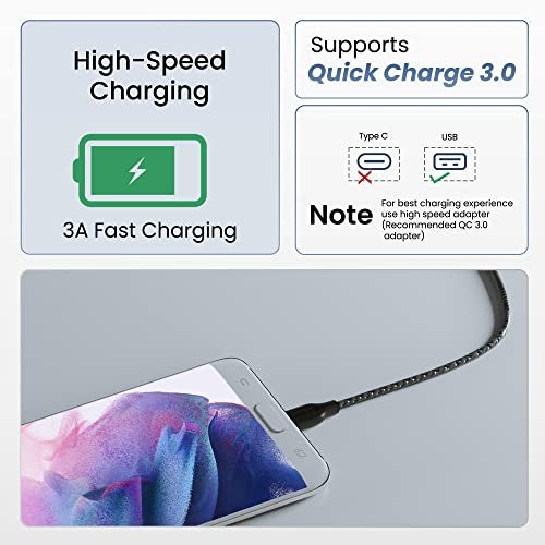 Ambrane Unbreakable 60W / 3A Fast Charging 1.5m Braided Micro USB Cable for Smartphones, Tablets, Laptops & Other Micro USB Devices, 480Mbps Data Sync, Quick Charge 3.0 (RCM15, Black) - Image 2