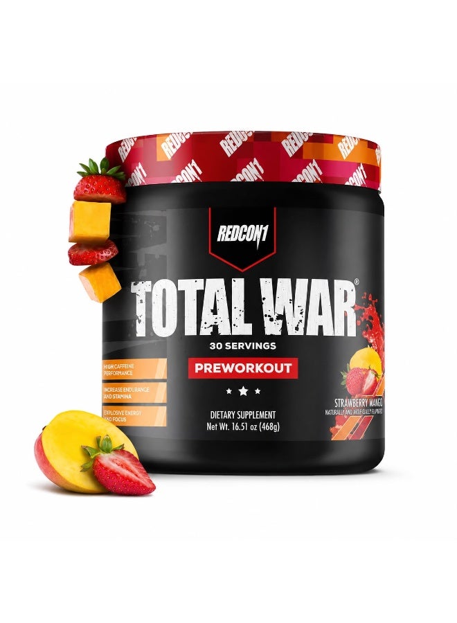 Redcon1 Total War - Pre Workout, 30 Servings (Strawberry Mango) - Image 1