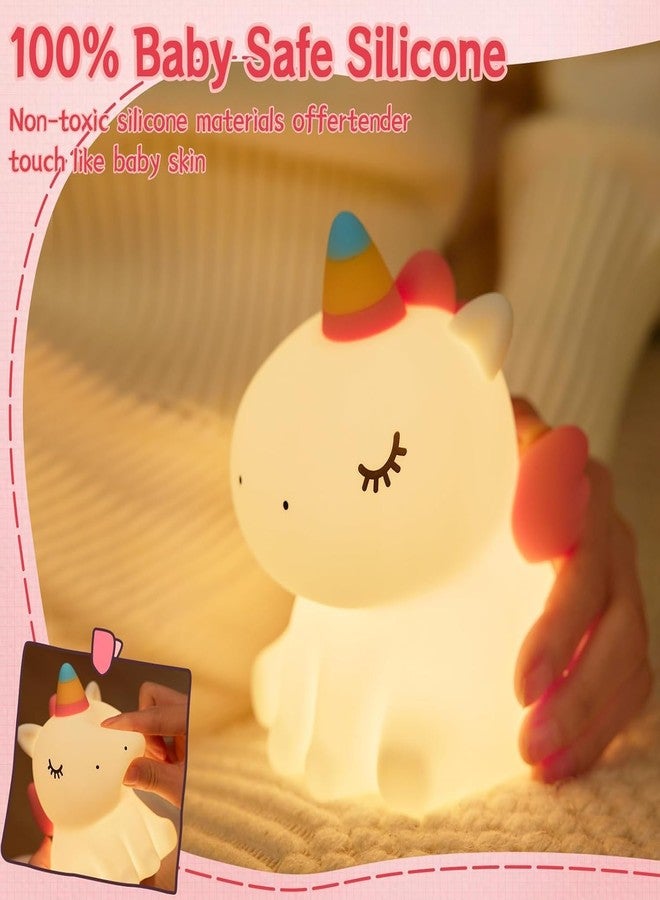 Blackzone Cute Night Light for Kids, Nursery | Silicone Night Light, LED Lamp, Room Decor, Gifts for Toddler Children Teenage Girls Valentine's Day (Unicorn Night Light) - Image 2