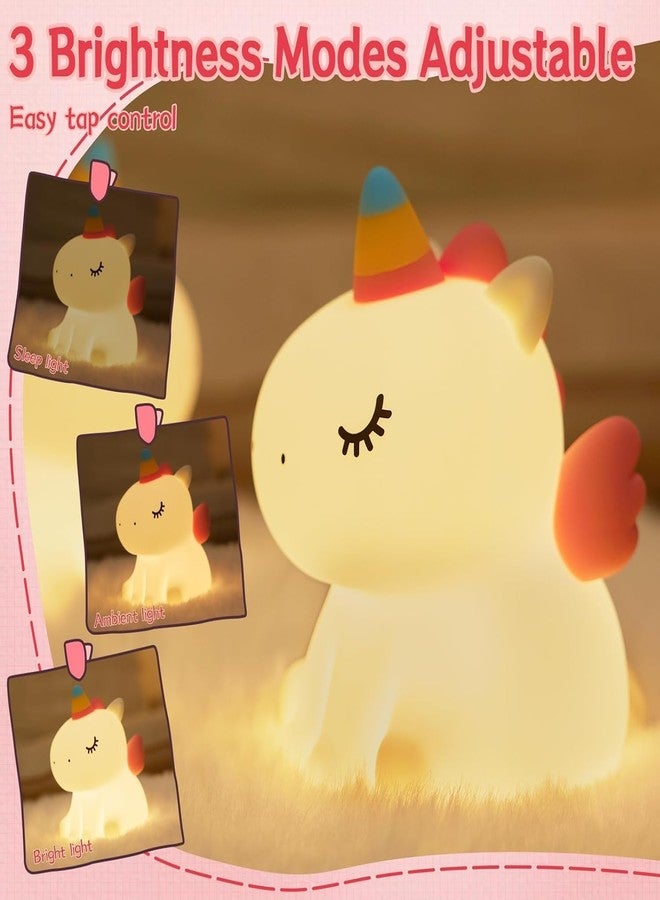 Blackzone Cute Night Light for Kids, Nursery | Silicone Night Light, LED Lamp, Room Decor, Gifts for Toddler Children Teenage Girls Valentine's Day (Unicorn Night Light) - Image 3