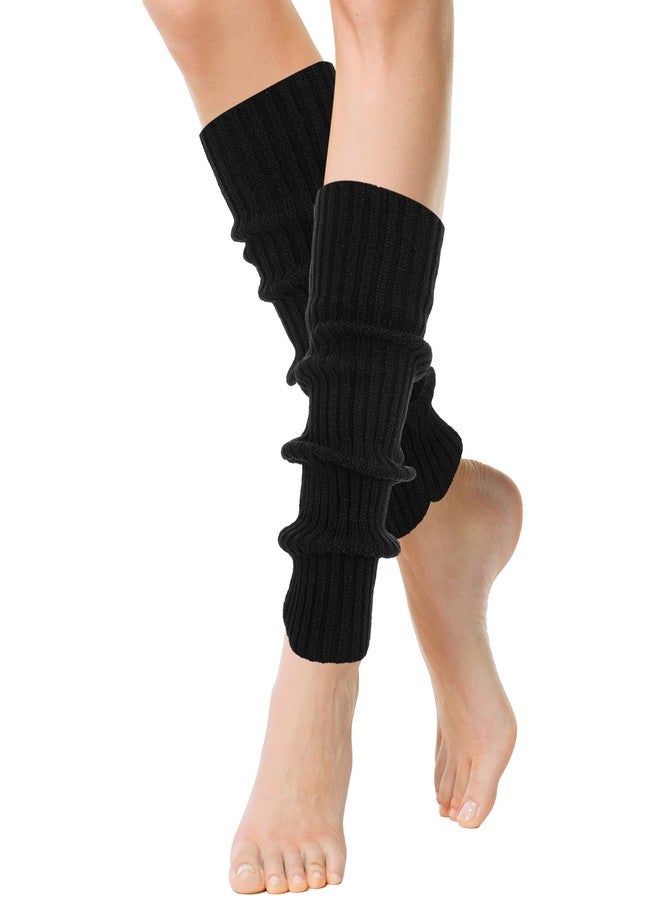 ValueBargain Leg Warmers for Women Winter, Black Leg Warmers Women, Thermal Cozy Stretchy for Winter Yoga Sports Dance Casual Outfit (19.7 * 3 Inch) - Image 1