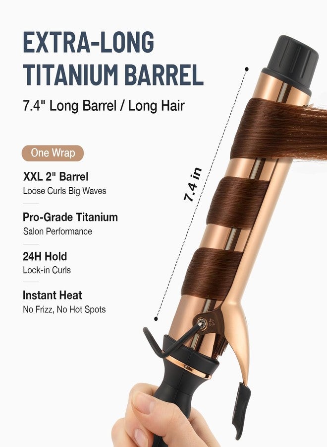 ORYNNE Titanium 2 Inch Curling Iron，Extra-Long Barrel for Long Hair, Curling Iron 2 Inch with Dual PTC Heater, 12 Heat Settings Big Barrel Curling Irons, 60 Mins Auto-Off & Dual Voltage - Image 2