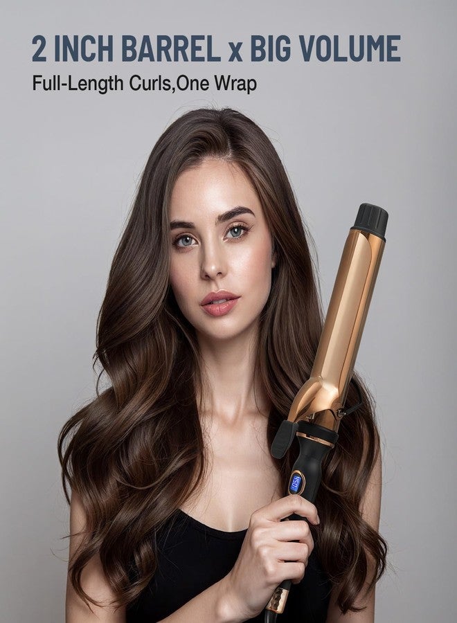 ORYNNE Titanium 2 Inch Curling Iron，Extra-Long Barrel for Long Hair, Curling Iron 2 Inch with Dual PTC Heater, 12 Heat Settings Big Barrel Curling Irons, 60 Mins Auto-Off & Dual Voltage - Image 3