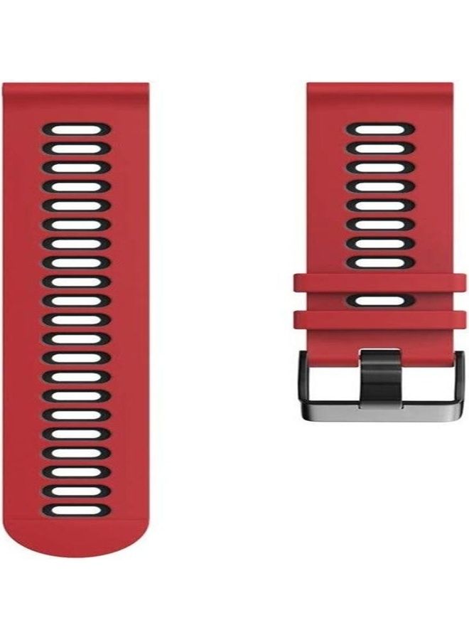 NIBEMINENT Two Tone Silicone Strap For Garmin Forerunner 245 Red - Image 2