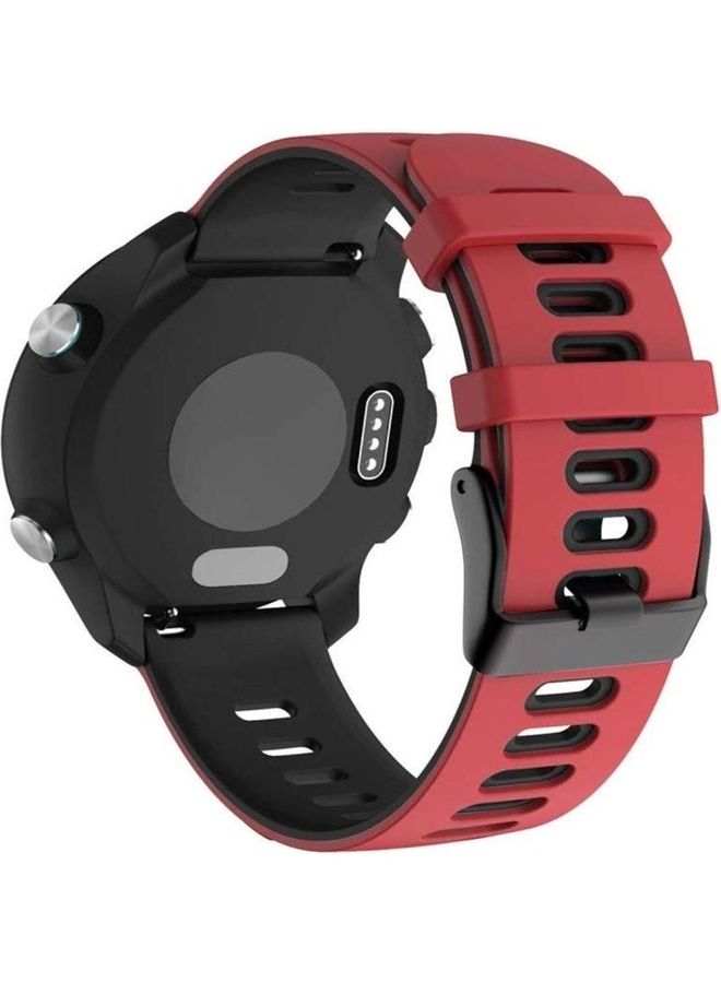 NIBEMINENT Two Tone Silicone Strap For Garmin Forerunner 245 Red - Image 4