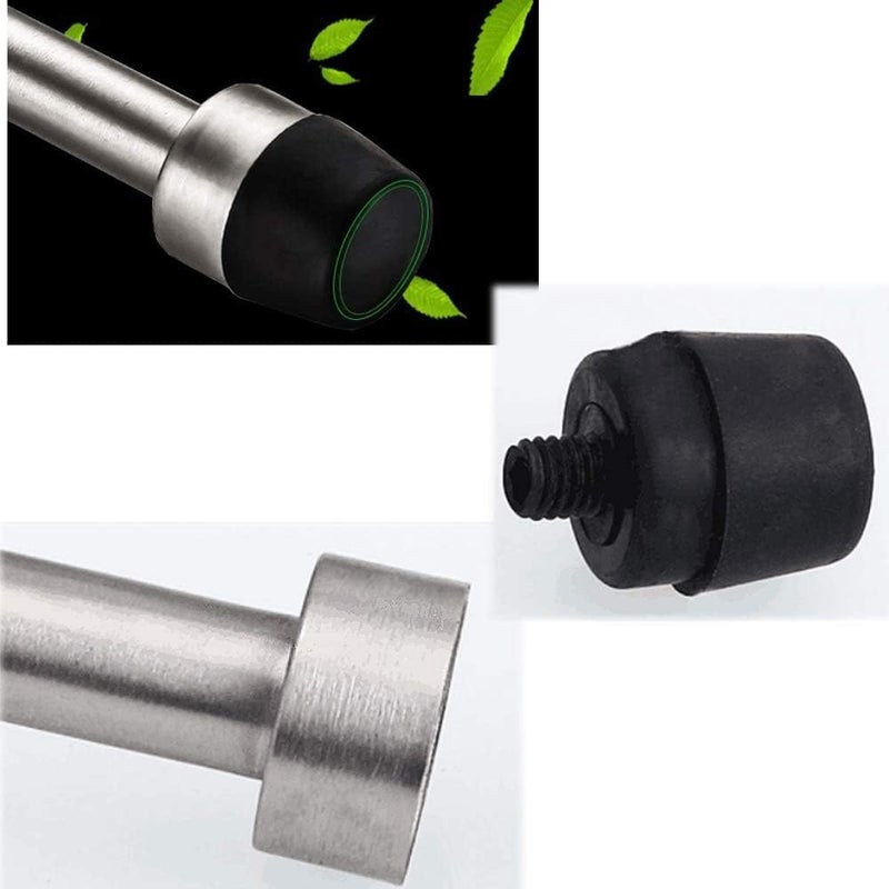 JZS Door Stops, Brushed Satin Door Stopper Mute Solid Rigid Door Stop with No Odor Rubber Tip, Heavy Duty Nickel Rubber Door Holder, Black Doorstops (2 Pack, Silver, 12CM) - Image 2