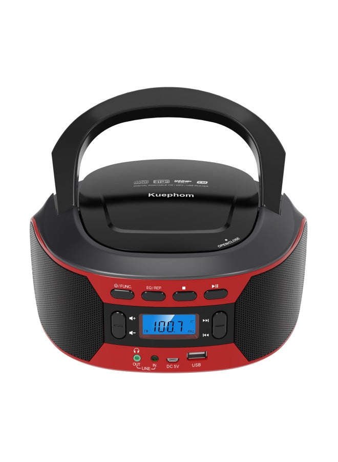 Neutral مشغل سي دي محمول ريترو بووم باكس ألبوم موسيقي منزلي مشغل سي دي بلوتوث راديو إف إم - Image 1