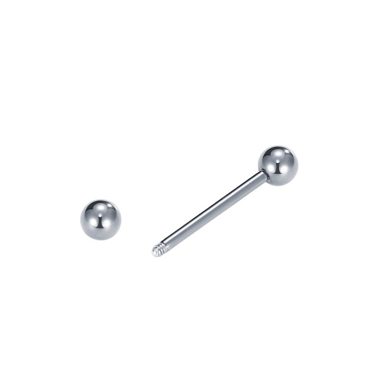 VCMART Straight Barbell Nipple Piercing Jewelry 14G Metal Tongue Nipple Rings for Women Surgical Steel 12mm Bar Length Silver - Image 2