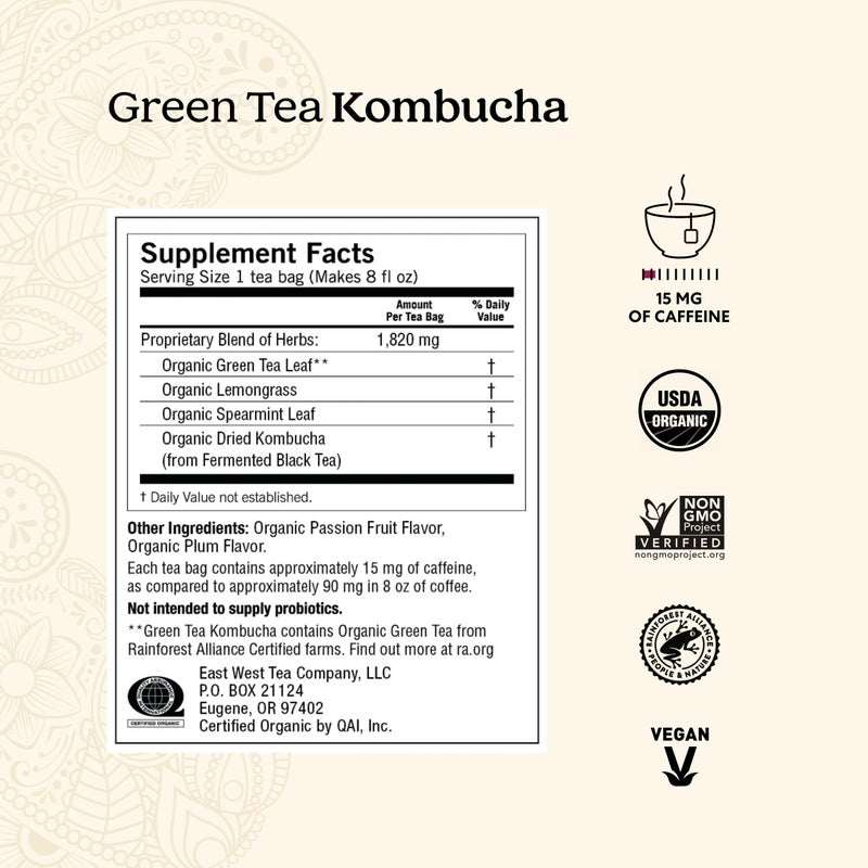 Yogi Tea - Green Tea Kombucha (6 Pack) - Supplies Antioxidants to Support Overall Health - Contains Caffeine - 96 Organic Green Tea Bags - Image 3