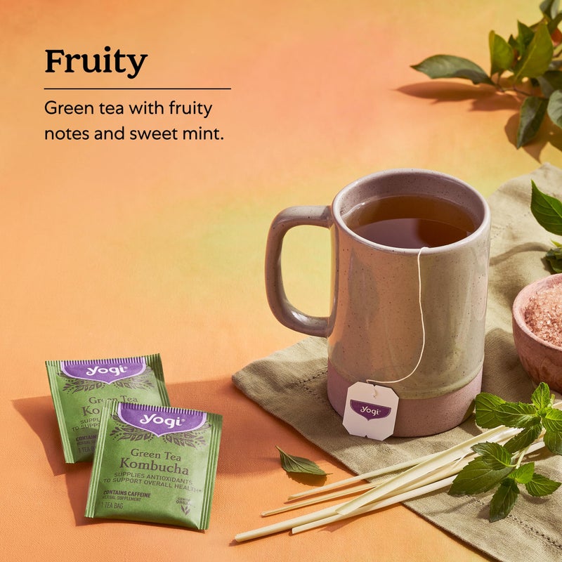 Yogi Tea - Green Tea Kombucha (6 Pack) - Supplies Antioxidants to Support Overall Health - Contains Caffeine - 96 Organic Green Tea Bags - Image 4