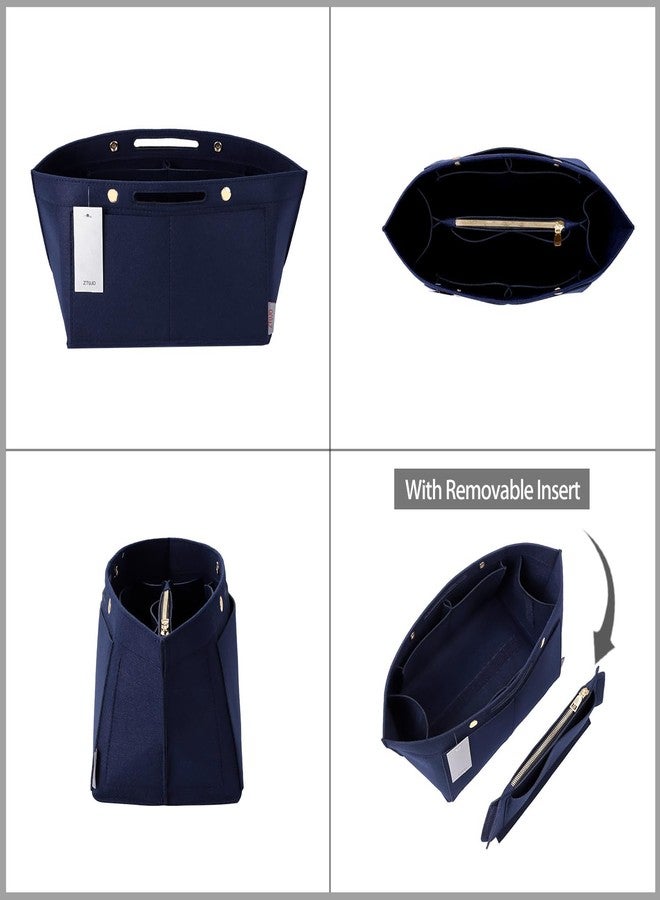إزتيجو منظم حقيبة ZTUJO لحقيبة le pliage، متوافق مع حقيبة Longchamp Le Pliage ذات المقبض العلوي S/M، وحقيبة الكتف S/L (أزرق داكن، كبير للمقبض العلوي M وحقيبة الكتف L) - Image 4
