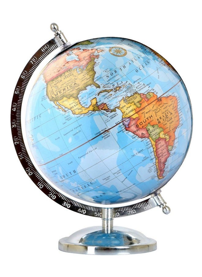 Globeskart - Globeskart Educational/Antique Globe with Chrome Finish Arc and Base/World Globe/Home Decor/Office Decor/Gift Item / 8 inches (Educational) - Image 1