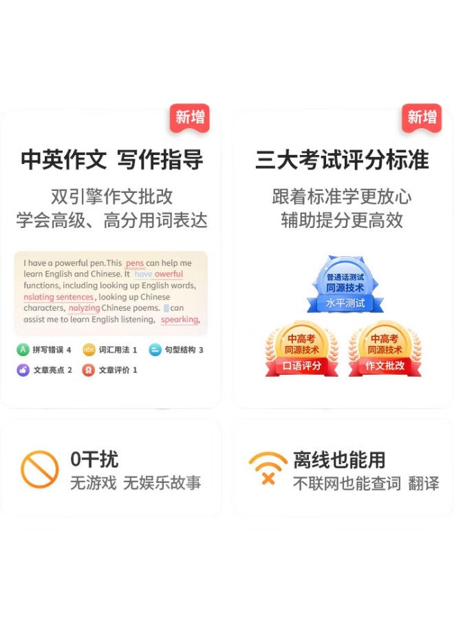 Alpha Egg High-Speed Dictionary Pen D1Plus English Point Reading Pen Translation Pen Suitable For Elementary And Middle School New Textbook Point Reading Machine Electronic Dictionary Scanning Pen Wor - Image 3