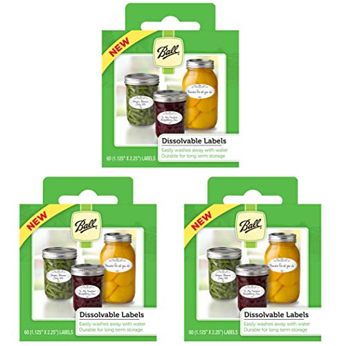 Jarden Ball Dissolvable Canning Labels, 60-Labels per Pack (3-Packs Total) - Image 1