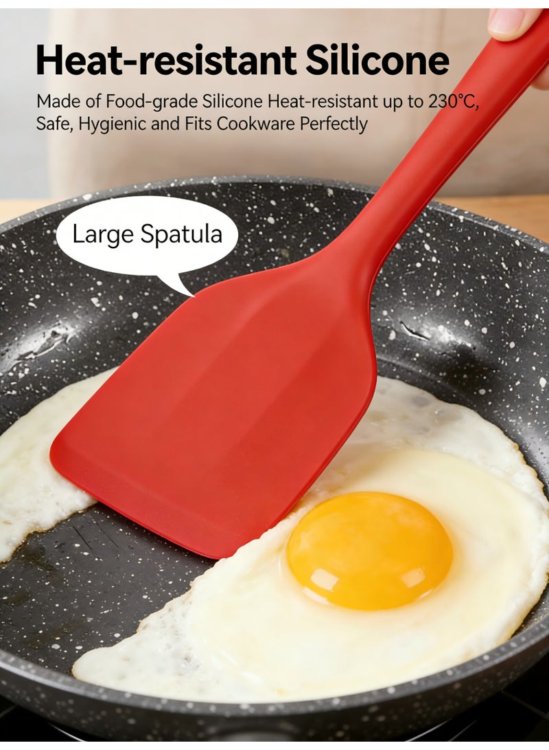 Food-Grade Silicone Kitchen Utensils 5-Pack, Heat-Resistant Spatula, Turner & Whisk, Home Cooking Set - Image 3