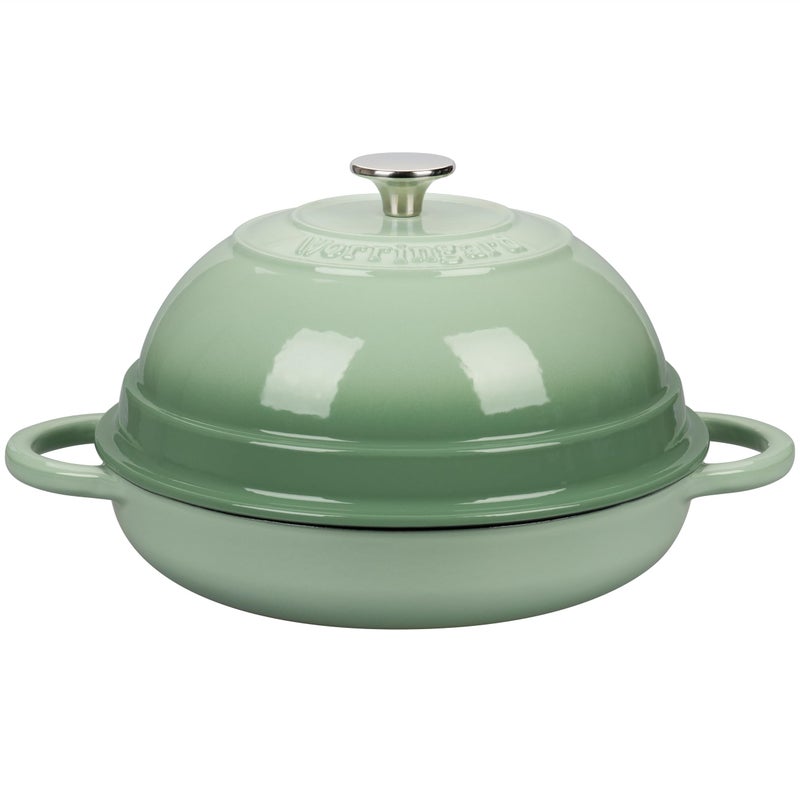 VORRINGARD Cast Iron Enameled Dutch Oven Pot with Lid for Bread Baking, Bread Oven, 6 Quart, Green - Image 1
