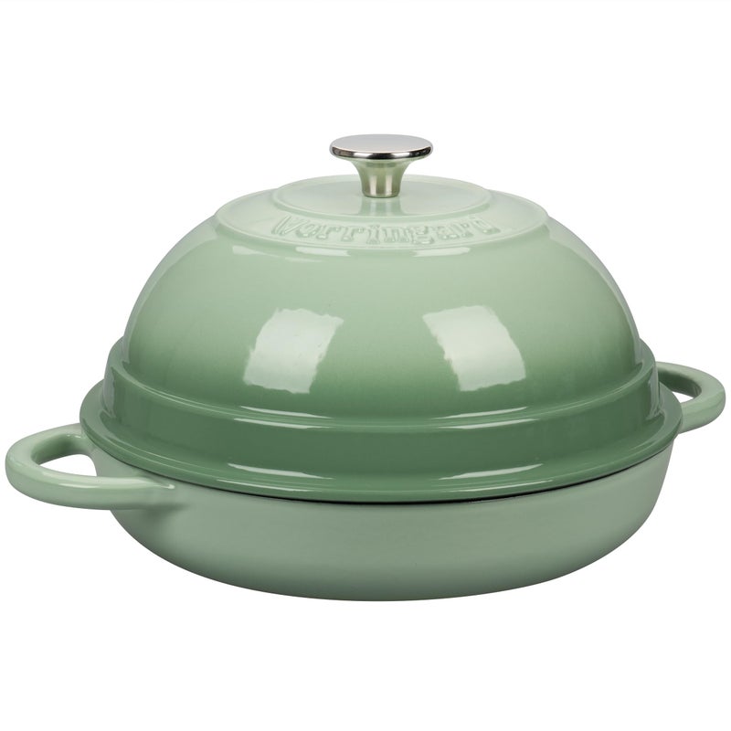 VORRINGARD Cast Iron Enameled Dutch Oven Pot with Lid for Bread Baking, Bread Oven, 6 Quart, Green - Image 5