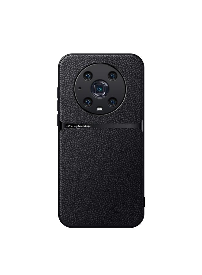 S-TOP Case For Honor Magic4 Pro Litchi Leather Magnetic Full Coverage Shockproof Phone Case - Image 1