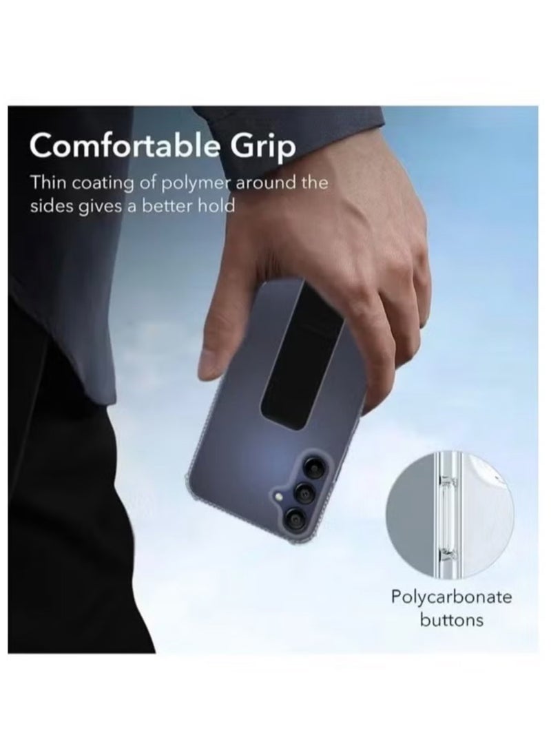 ARMOR - Case Cover For Samsung Galaxy A15 With Magnetic Hand Grip 3 in 1 Clear / Black - Image 1