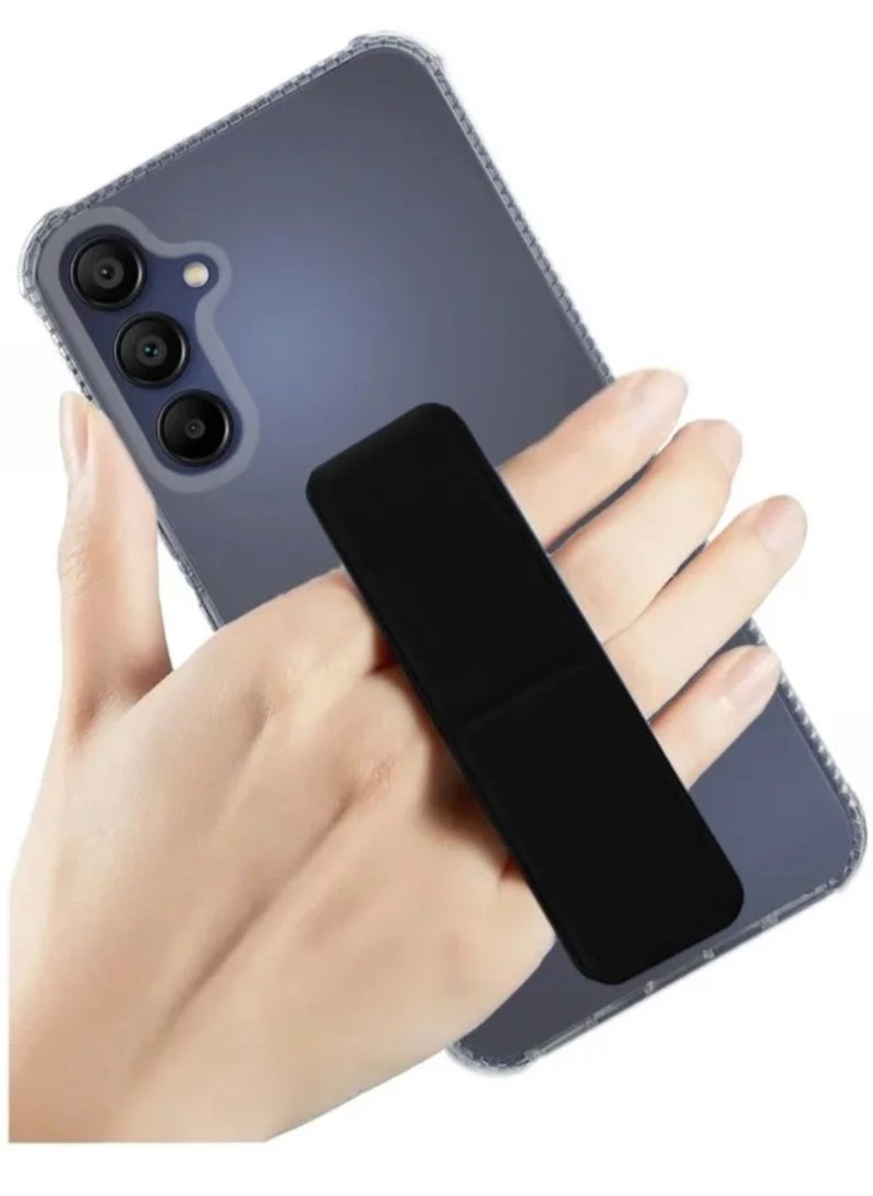 ARMOR - Case Cover For Samsung Galaxy A15 With Magnetic Hand Grip 3 in 1 Clear / Black - Image 1