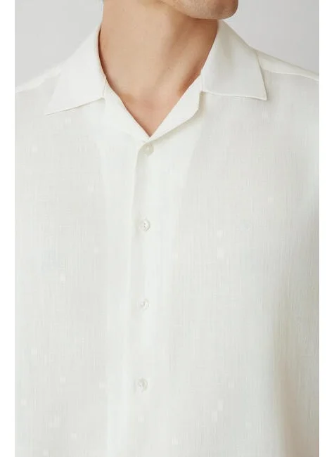 Bisse Men's Regular Fit Short Sleeve Shirt ECRU GM22Y221158_D03