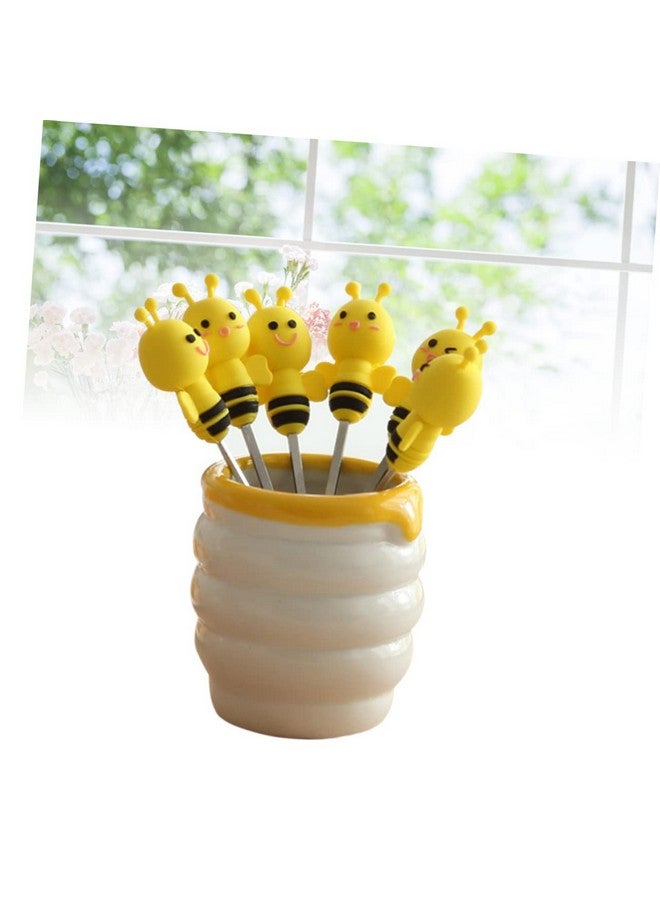 BESTOYARD 7 Pcs Steel Fruit Forks Fruit Picks Cheese Forks Toddler Suit Mini Tasting Forks Buffet Food Picks Silicon Utensils Cutlery Kids Party Picks Stainless Steel Tableware Child - Image 4