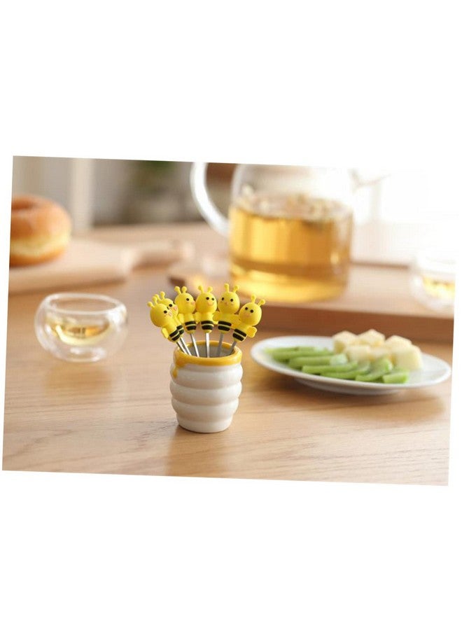 BESTOYARD 7 Pcs Steel Fruit Forks Fruit Picks Cheese Forks Toddler Suit Mini Tasting Forks Buffet Food Picks Silicon Utensils Cutlery Kids Party Picks Stainless Steel Tableware Child - Image 5