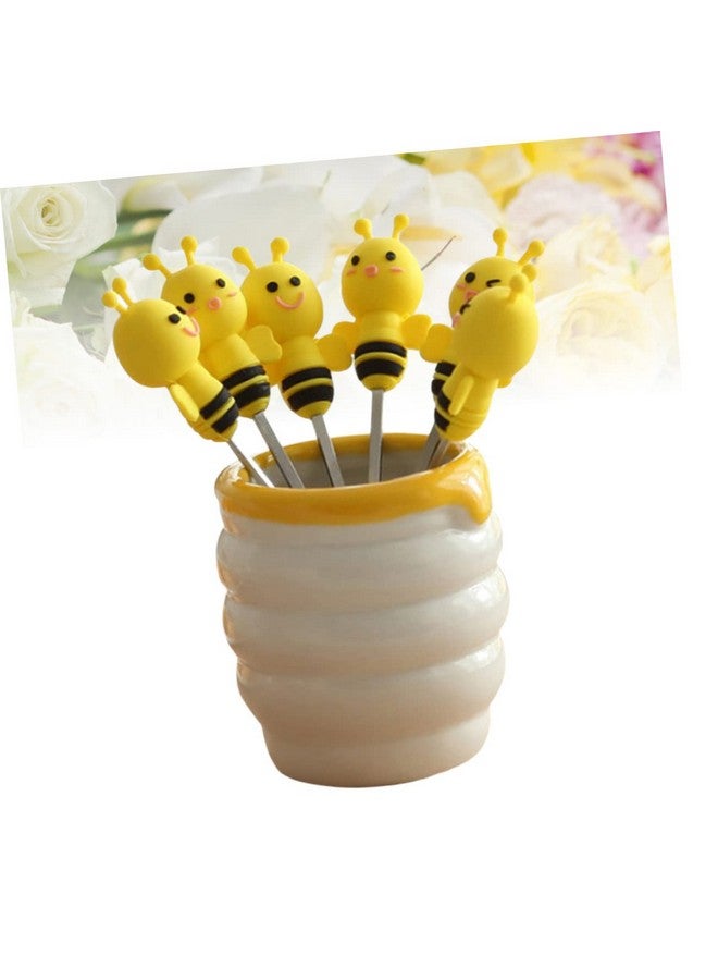 BESTOYARD 7 Pcs Steel Fruit Forks Fruit Picks Cheese Forks Toddler Suit Mini Tasting Forks Buffet Food Picks Silicon Utensils Cutlery Kids Party Picks Stainless Steel Tableware Child - Image 3