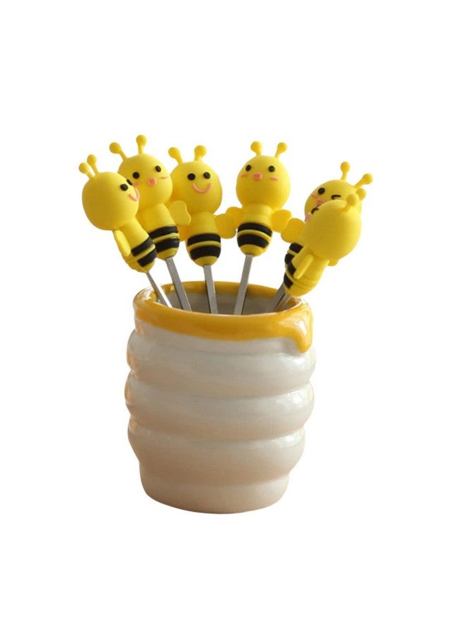 BESTOYARD 7 Pcs Steel Fruit Forks Fruit Picks Cheese Forks Toddler Suit Mini Tasting Forks Buffet Food Picks Silicon Utensils Cutlery Kids Party Picks Stainless Steel Tableware Child - Image 1