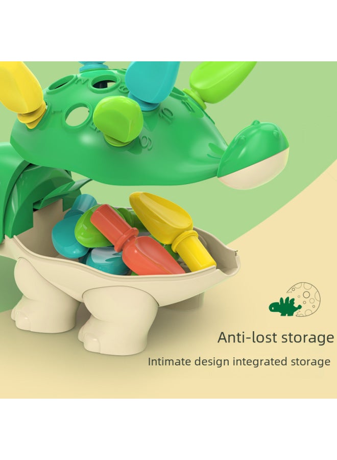 Puzzle Dinosaur Dragon Splicing Training Hand-eye Coordination Concentration Training Baby Educational Early Education Toys-Color:Plug-in Dragon (color Box) - Image 4