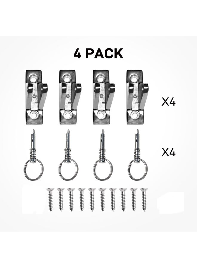 Generic 4 Pack Top Deck Hinge Hardware,with Pin and Ring,316 Stainless Steel, Free Installation 10 Screws,Fit 0.28" - Image 3