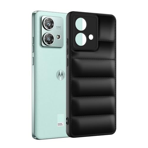 Plus Puffer Case Camera Protection Soft Back Cover for Motorola Moto Edge 40 Neo 5G - Black - Image 3