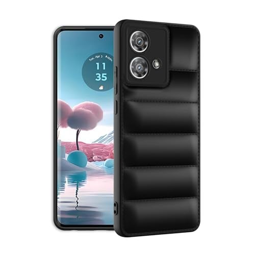 Plus Puffer Case Camera Protection Soft Back Cover for Motorola Moto Edge 40 Neo 5G - Black - Image 2