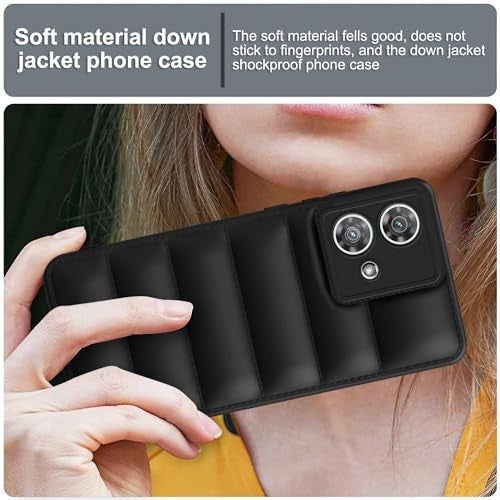 Plus Puffer Case Camera Protection Soft Back Cover for Motorola Moto Edge 40 Neo 5G - Black - Image 5