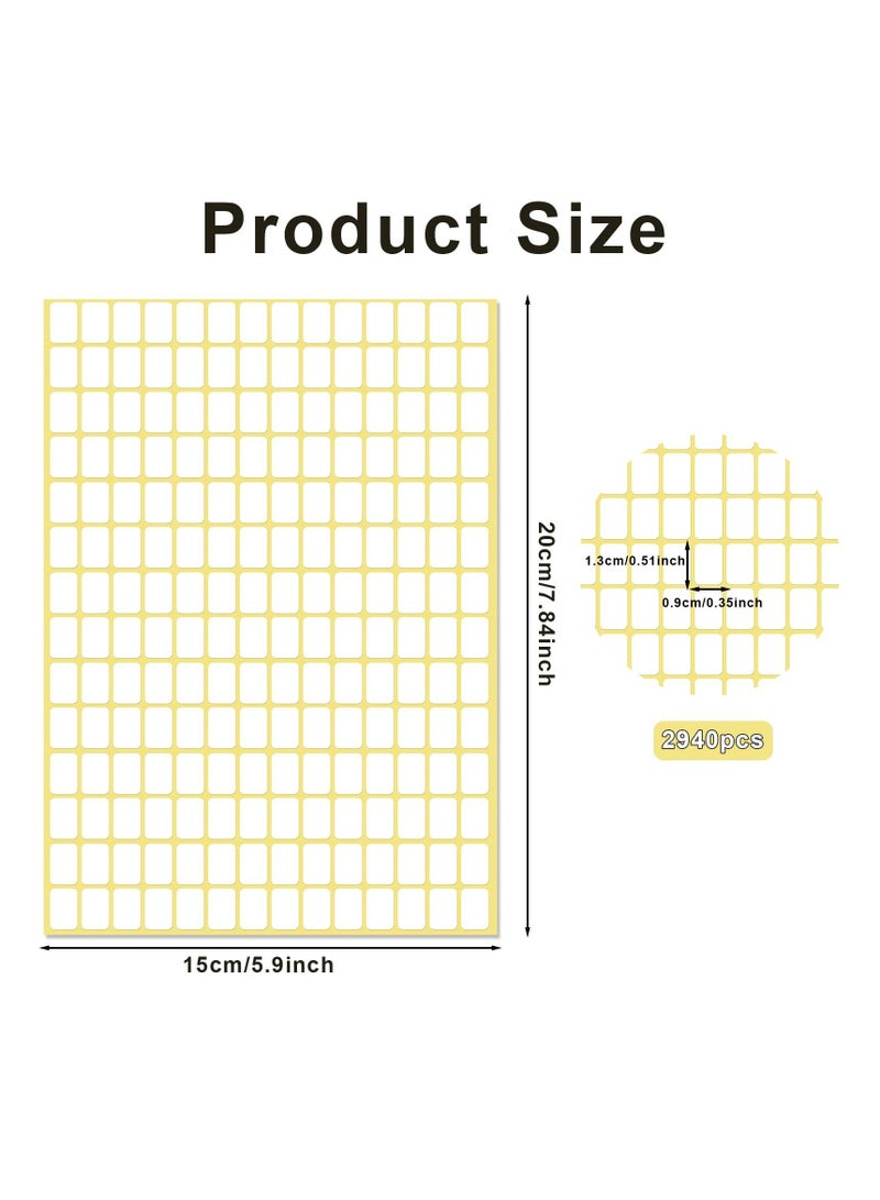 SYOSI 2940 Pcs Matte Small White Labels Stickers, Blank Removable Price Tags Labels Stickers, Ideal for Jars, Boxes, File Folders, Envelopes, School, Office, and Kitchen Organization, 13 x 9 mm - Image 2