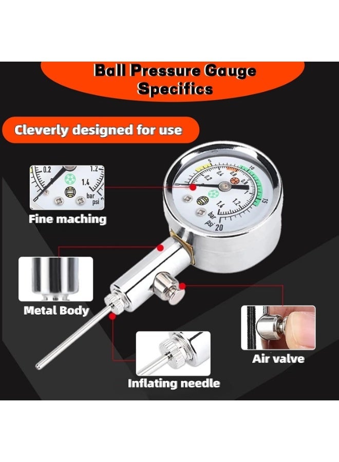 VGEBY Mini Portable Sports Ball Air Pressure Gauge – Analog Barometer Checker for Basketball, Football, Soccer & Volleyball | Metal Pressure Tester Inflation Tool - Image 2