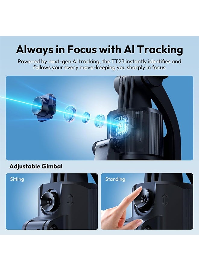 ULANZI TT23 64" Auto Face Tracking Tripod for iPhone/Android with Remote, 360°Rotating Selfie Stick That Follows Your Movement, Facial Recognition Tripod for iPhone 17/16/15/14/13/Android/Camera/GoPro - Image 3