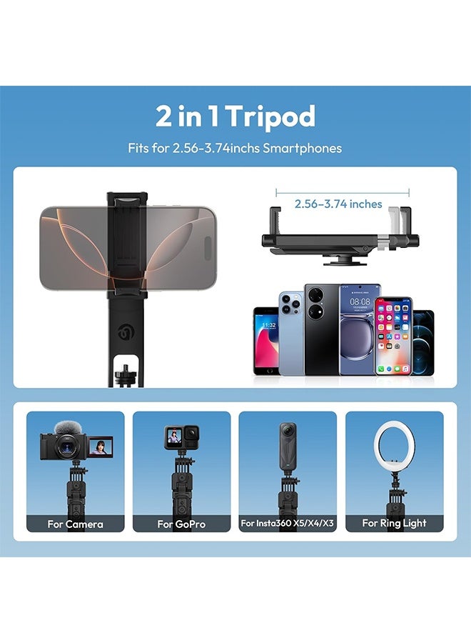 ULANZI TT23 64" Auto Face Tracking Tripod for iPhone/Android with Remote, 360°Rotating Selfie Stick That Follows Your Movement, Facial Recognition Tripod for iPhone 17/16/15/14/13/Android/Camera/GoPro - Image 4