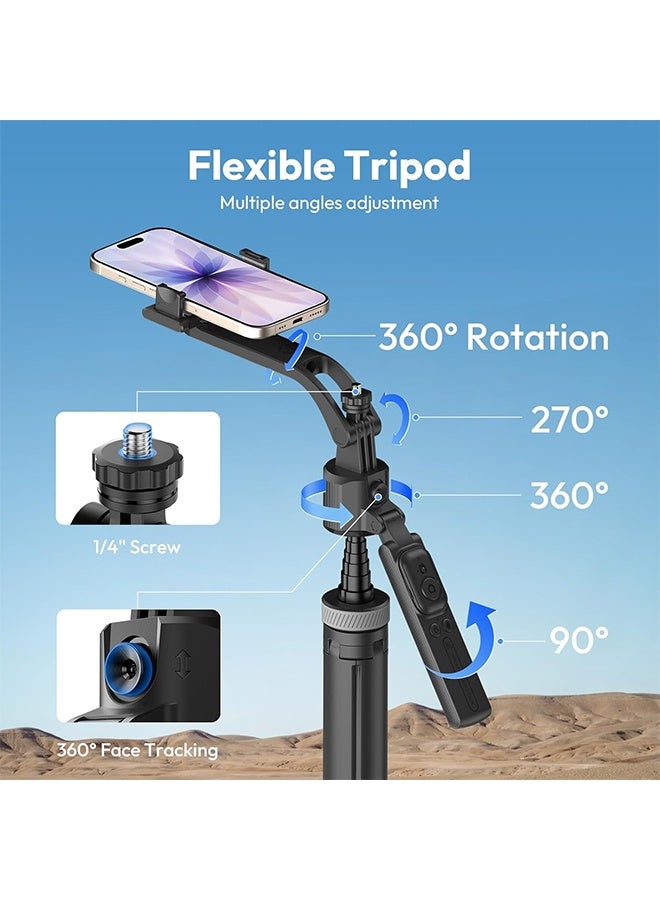 ULANZI TT23 64" Auto Face Tracking Tripod for iPhone/Android with Remote, 360°Rotating Selfie Stick That Follows Your Movement, Facial Recognition Tripod for iPhone 17/16/15/14/13/Android/Camera/GoPro - Image 5