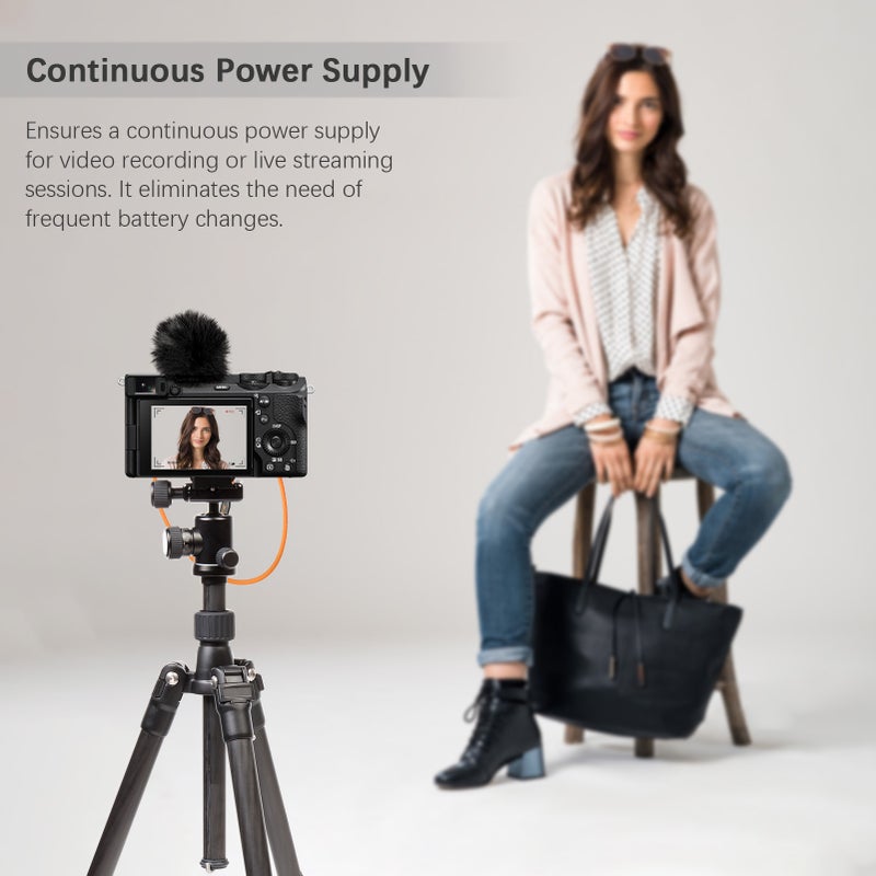ZGCINE PD-BMD USB-C to 2-Pin BMPCC Power Cable 60cm Length with Braided Wire Compatible with Blackmagic Pocket Camera 4K/6K & V-mount Battery - Image 2