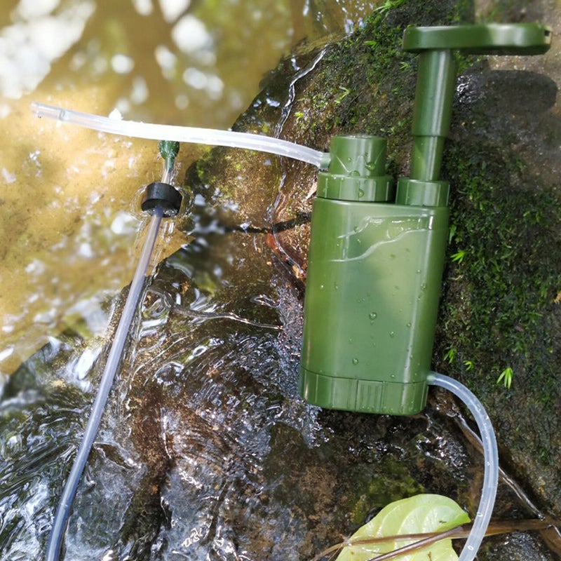 Hand Pump Water Filter 4-Stage Camping Water Purifier Filtration System Emergency Survival Gear 0.01 Micron with 480ml Water Bag for Outdoor Camping Hiking Backpacking Adventure - Image 3