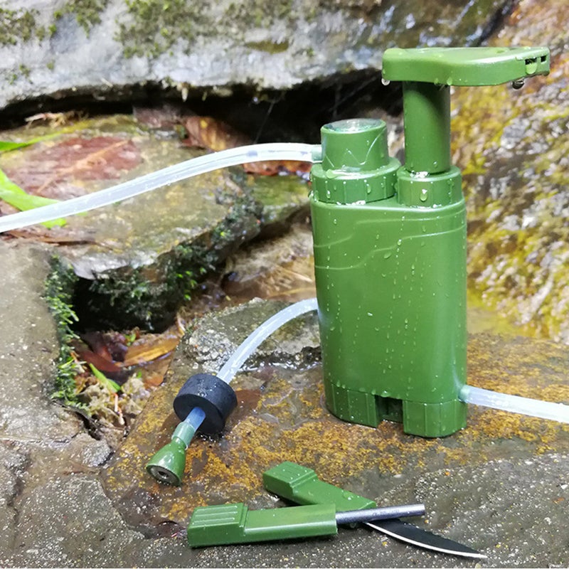 Hand Pump Water Filter 4-Stage Camping Water Purifier Filtration System Emergency Survival Gear 0.01 Micron with 480ml Water Bag for Outdoor Camping Hiking Backpacking Adventure - Image 5