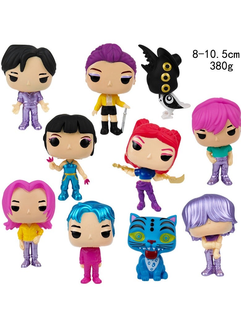 عام طقم تماثيل كيبوب "صياد الشياطين" (10 قطع) - مجسمات شخصيات action figures ونماذج عرض، تضم شخصيات رومي/ميرا/زوي/ديربي. قطع جمع للمعجبين وزينة من مادة PVC. - Image 5