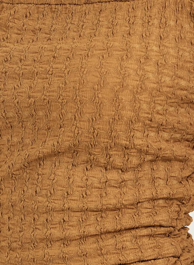 Styli Textured Ruched Strappy Fitted Tank T-Shirt - Image 3