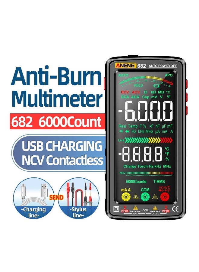 ANENG 6000 Counts Large LCD Digital Multimeter Smart Anti-burn Rechargeable Universal Meter - Image 2