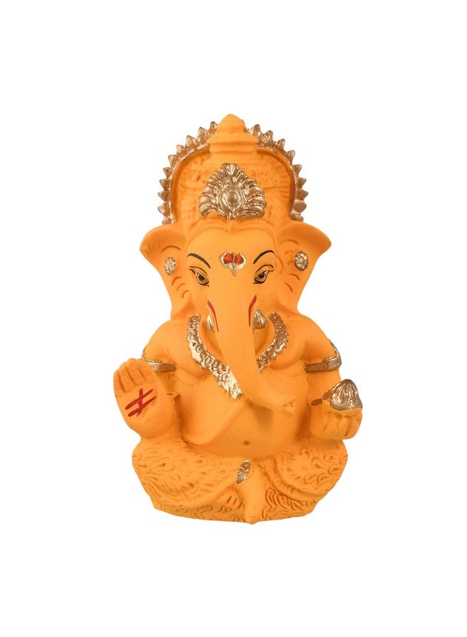 CraftVatika Ganesh Idol for Car Dashboard, Ganesha Ganpati Idol for Home Gift, Terracotta Statue Murti for Car Home Decor Temple Puja Room Gift - Image 2